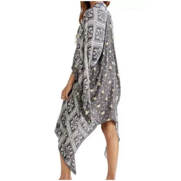 Free People American Pie Kimono Patchwork Duster Women's One Size Hippie Boho - Picture 2 of 10